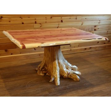 Red Cedar Stump Dining Table - 42" W x 72" L