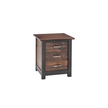 River Bend Rustic 3 Drawer Nightstand 