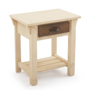 Rustic Antiqued Farmhouse 1 Drawer End Table