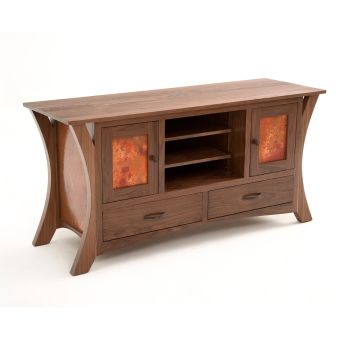 Traverse Bay 2 Drawer TV Stand - Copper Panels