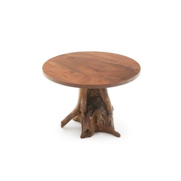 Stained stump round dining table