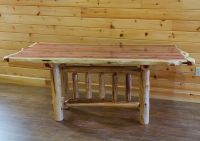 Red Cedar Log Trestle Dining Table - 36" W x 60" L