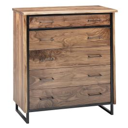 Modern Rustic Solid Wood Five Drawer Chest