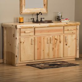 Woodlands Clean Peeled Cedar Log Vanity