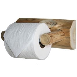 Cedar Log Free-Standing Paper Towel Holder