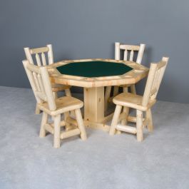 Rustic Pine Log Reversible Top Poker Table