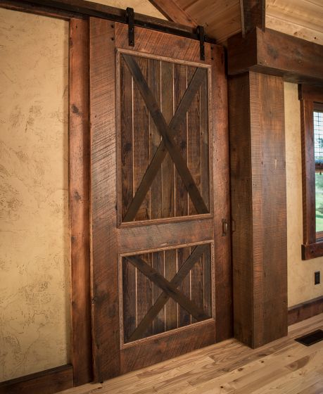Reclaimed Barnwood Barn Door Style Sliding Door