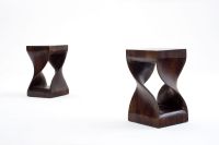 Natural Wood Furniture End Tables or Pedestals Group #1 - Helix