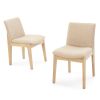 Austere Oak Upholstered Dining Chair - Natural Beige Fabric