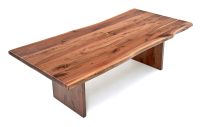 Live Edge Black Walnut Table Top - Natural Clear Finish - No Steel Inlay