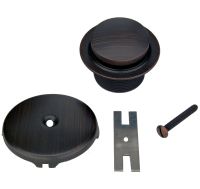 Bath Tub Drain Trim and Single-Hole Overflow Cover Parts View
