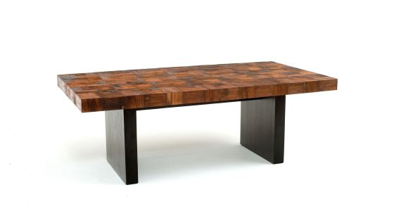 Modern Rustic Butcher Block Pattern Dining Table