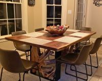 customer photo of Twisted Trails Live Edge Rustic Dining Table