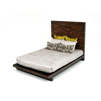 Reclaimed Stacked Wood Platform Bed