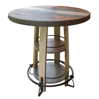 Antique Multi Color Barnwood Stave Bistro Table