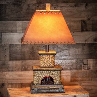 Stone Fireplace Table Lamp