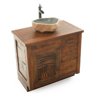 Cedar Winds Rustic Vanity - 36" - Sink Left - Antique Barnwood Finish