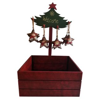 Metal Star Santa Ornaments with Display Box