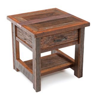 Copper Canyon One Drawer End Table w/ Copper inlay