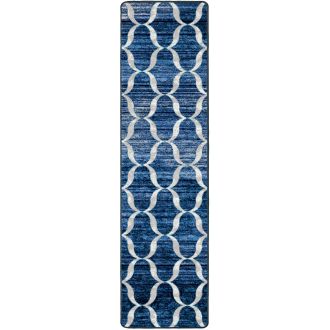 Lattice Blue Runner Rug