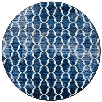 Lattice Blue Area Rugs