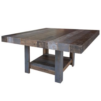 Loft Brown Square Urban Barnwood Deluxe Dining Table