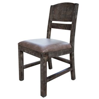 Nogales Modern Rustic Panel Back Dining Chair