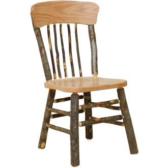 Rustic Hickory Log Panel Back Side Chair