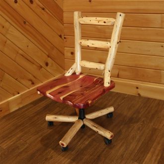 Rust Valley Red Cedar Rolling Office Chair 