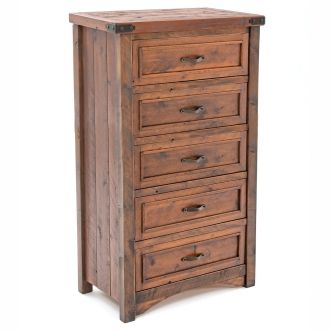 Timber Haven 5 Drawer Rough Sawn Chest--Antique Barnwood finish