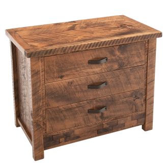 Rustic Brick in the Wall 3 Drawer Barnwood Chest