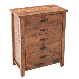 Rustic Brick in the Wall 5 Drawer Barnwood Chest