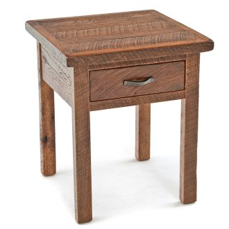 Oak Meadows 1 Drawer Reclaimed Barn Wood End Table & Nightstand