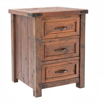 Timber Haven 3 Drawer Nightstand--Antique Barnwood finish