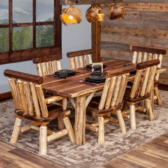 Rustic Red Cedar Natural Edge Log Dining Table