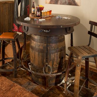 Outlaw Barrel Rustic Pub Table