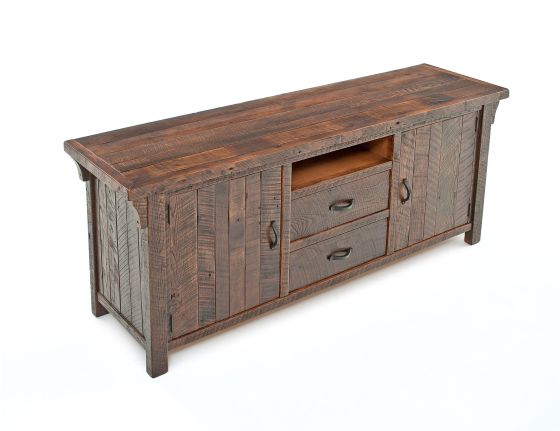 Rustic Oak Barn Wood Entertainment Center