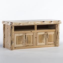 Rustic Log & Natural Wood Entertainment Centers & TV Stands