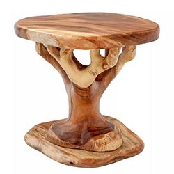 Rustic Log & Natural Wood End Tables