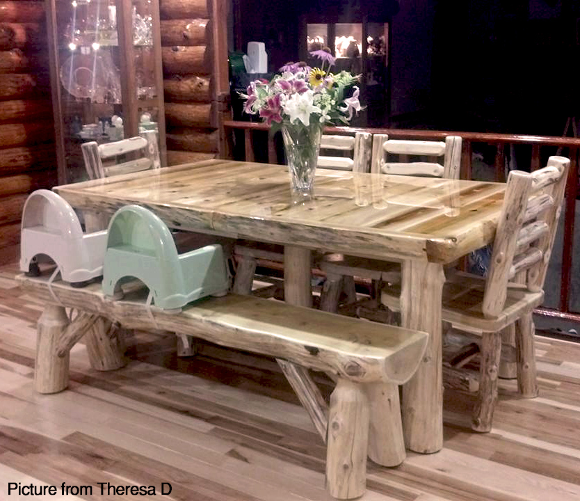 Image of Cedar Lake Log Extending Dining Table