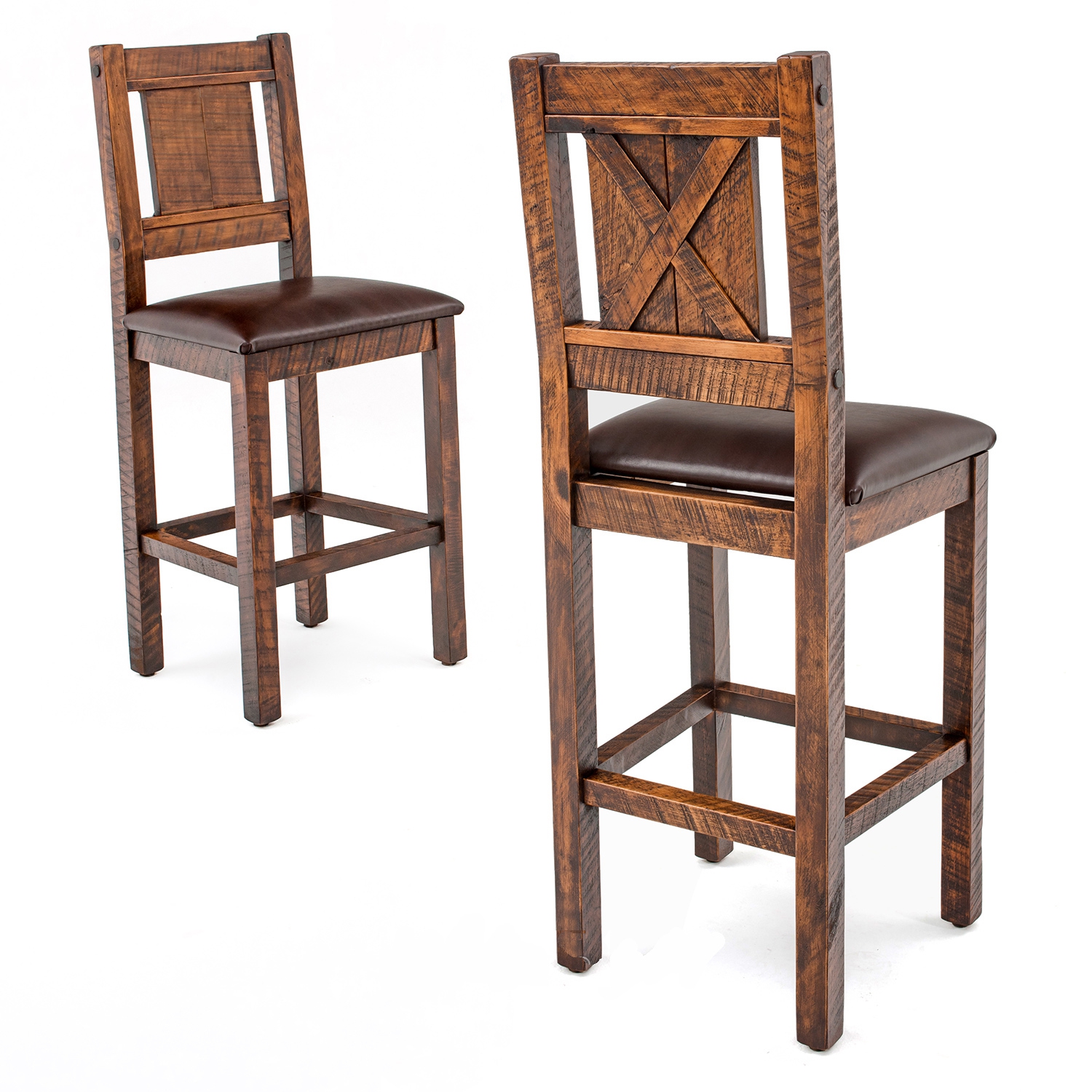 Image of Western Winds Weathered Wood Rustic Bar Stool